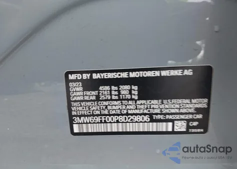 2023 BMW 330I from USA, damaged, VIN 3MW69FF00P8D29806